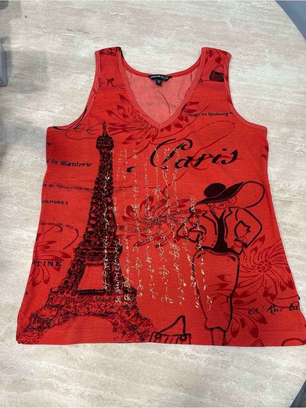 Paris Graphic Red Tank Top by Charlotte Russe